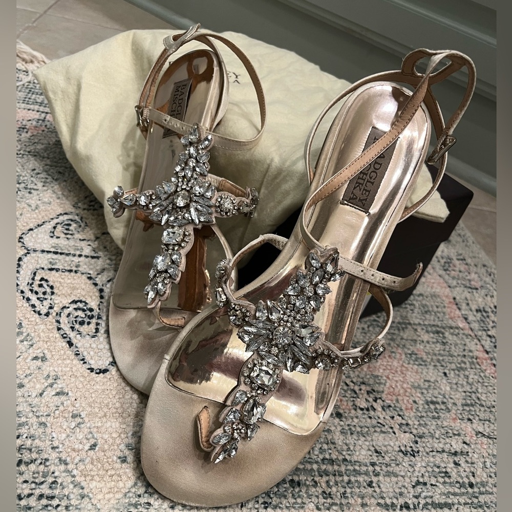 Badgley Mischka rhinestone sandal, size 9
